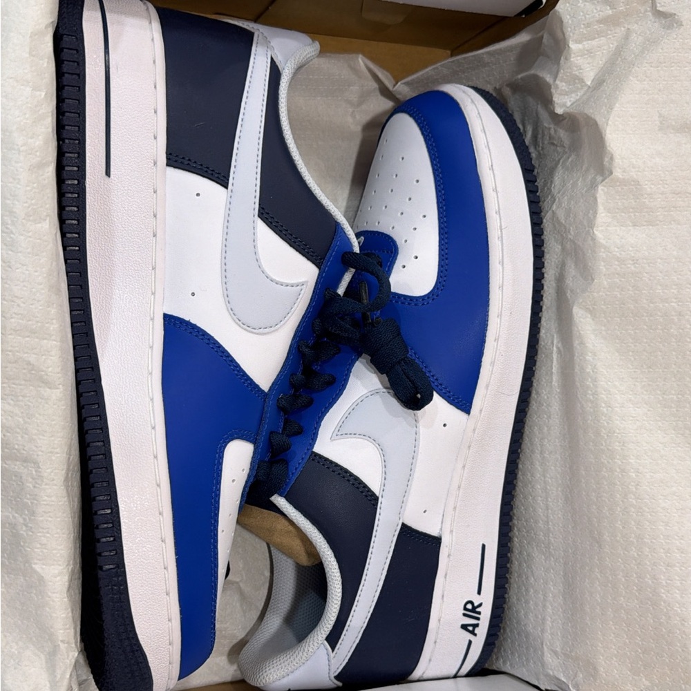 Nike Blue and White Men's Air Force 1